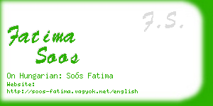 fatima soos business card
